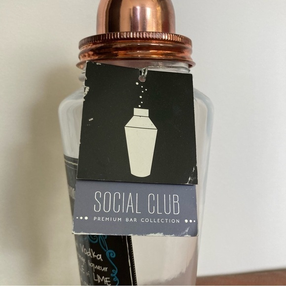 Social Club | Premium Barware Glass & Copper Cosmopolitan Shaker Mixer Cup - Picture 3 of 5